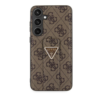 Galaxy S24 Plus Kılıf Guess Orjinal Lisanslı 4G Desenli Üçgen Logolu Standlı Deri Kapak - Görsel 3