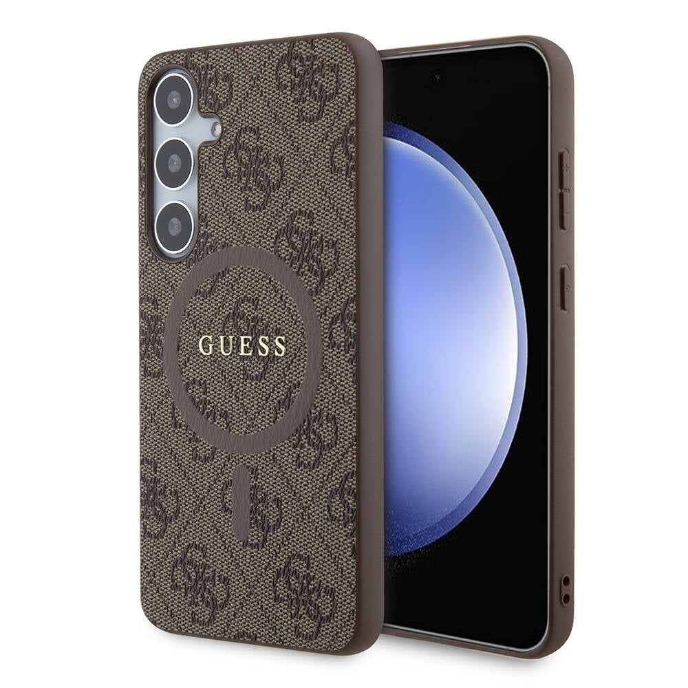 Galaxy S24 Plus Kılıf Guess Orjinal Lisanslı M-safe Şarj Özellikli PU Halkalı 4G Desenli Yazı Logolu Kapak - Görsel 2