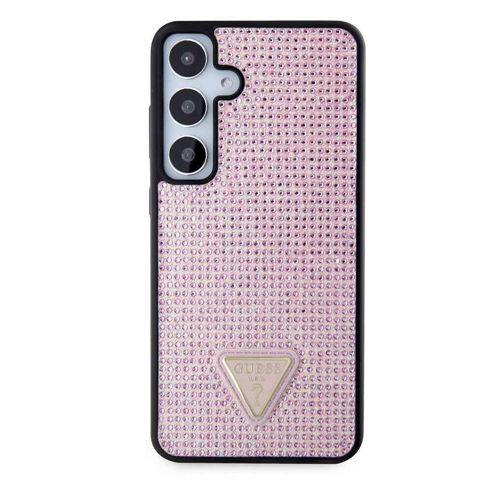 Galaxy S24 Plus Kılıf Guess Orjinal Lisanslı Taşlı Arka Yüzey Üçgen Logolu Kapak - Görsel 3