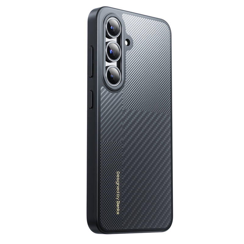 Galaxy S24 Plus Kılıf M-safe Şarj Özellikli Karbon Fiber Benks Montage Hybrid ArmorPro Kevlar Kapak - Görsel 2