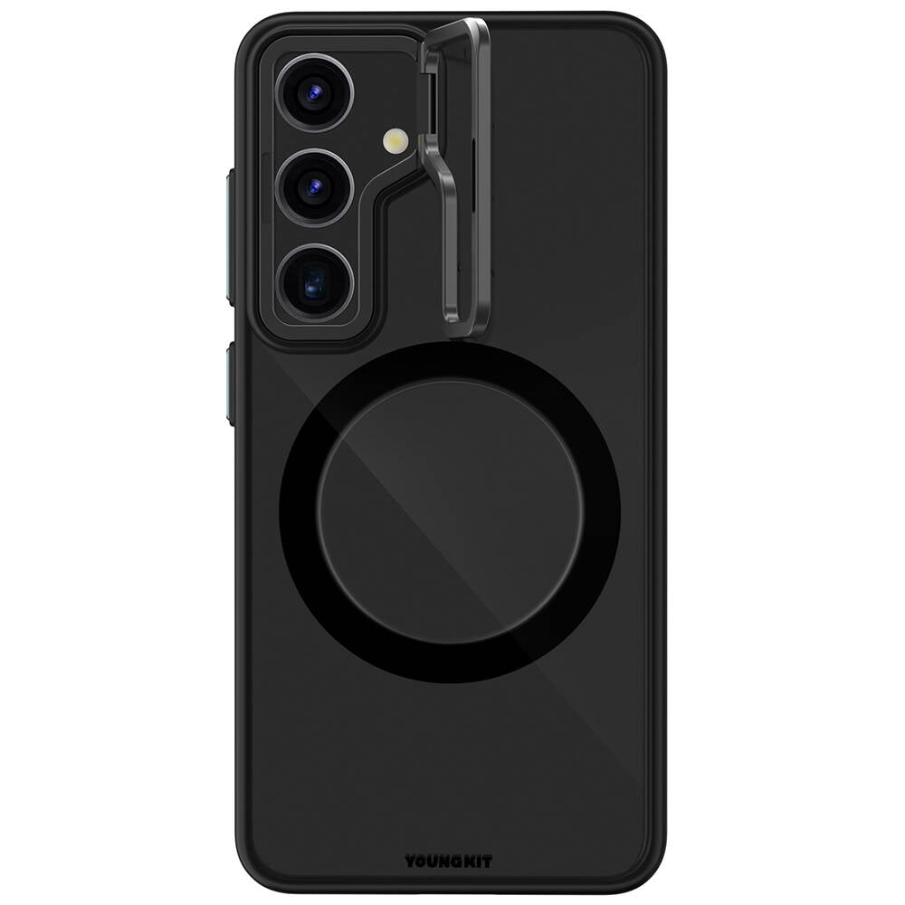 Galaxy S24 Plus Kılıf M-safe Şarj Özellikli Sararma Önleyici Youngkit Crystal Grid Kapak - Görsel 3