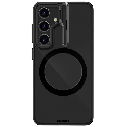 Galaxy S24 Plus Kılıf M-safe Şarj Özellikli Sararma Önleyici Youngkit Crystal Grid Kapak - Görsel 3