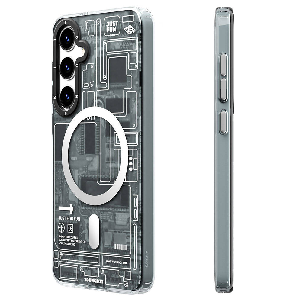 Galaxy S24 Plus Kılıf M-safe Şarj Özellikli YoungKit Technology Serisi Kapak - Görsel 4