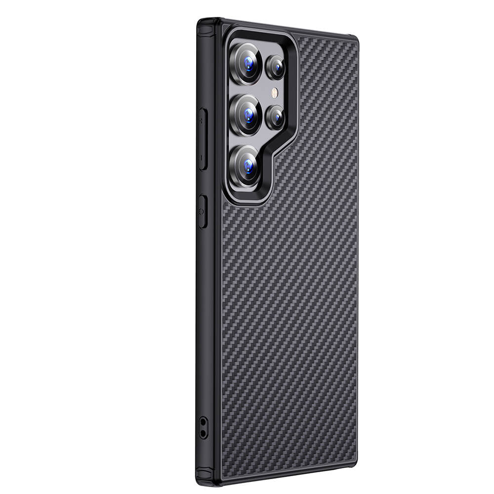 Galaxy S24 Ultra Kılıf Aramid Karbon Fiber M-safe Özellikli Wlons Radison Kapak - Görsel 2