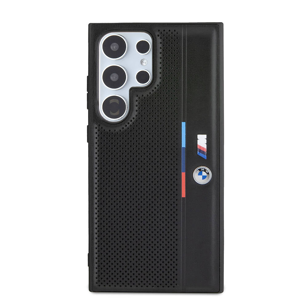 Galaxy S24 Ultra Kılıf BMW Orjinal Lisanslı M Logolu Üç Renk Çizgili Delikli Detail Line Kapak - Görsel 2