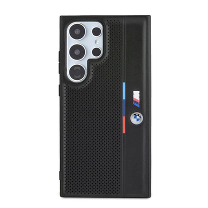 Galaxy S24 Ultra Kılıf BMW Orjinal Lisanslı M Logolu Üç Renk Çizgili Delikli Detail Line Kapak - Görsel 2