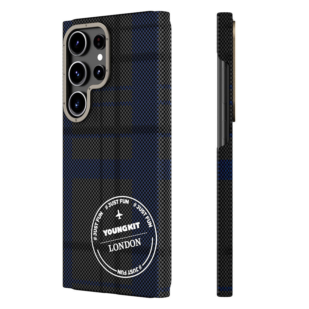 Galaxy S24 Ultra Kılıf Ekose Desenli Youngkit Gezhi Serisi Kapak - Görsel 4