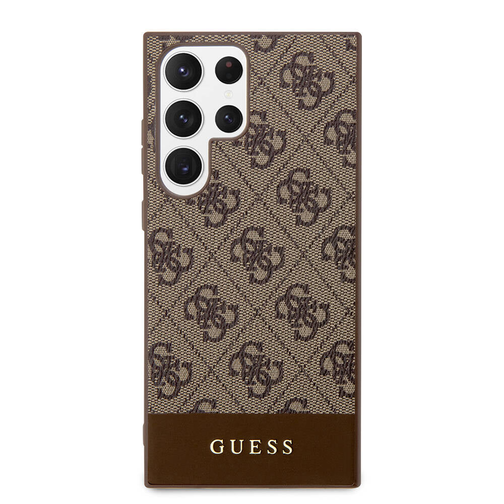 Galaxy S24 Ultra Kılıf Guess Orjinal Lisanslı PU Deri Şerit Logo Dizaynlı Kapak - Görsel 3