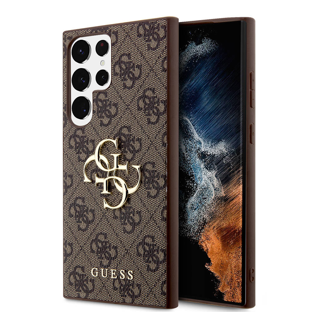 Galaxy S24 Ultra Kılıf Guess Orjinal Lisanslı PU Deri Yazı ve 4G Metal Logolu Desenli Kapak - Görsel 2