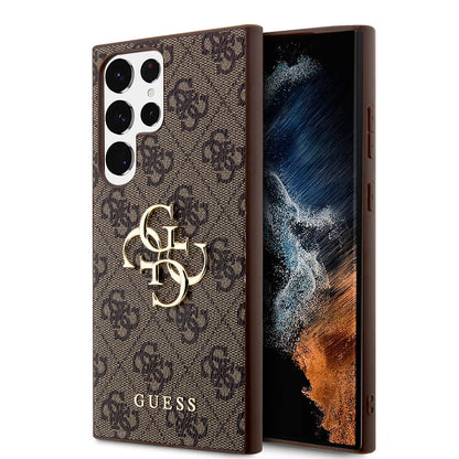Galaxy S24 Ultra Kılıf Guess Orjinal Lisanslı PU Deri Yazı ve 4G Metal Logolu Desenli Kapak - Görsel 2