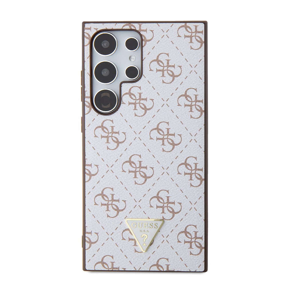 Galaxy S24 Ultra Kılıf Guess Orjinal Lisanslı PU Üçgen Logo 4G Desenli Kapak - Görsel 3