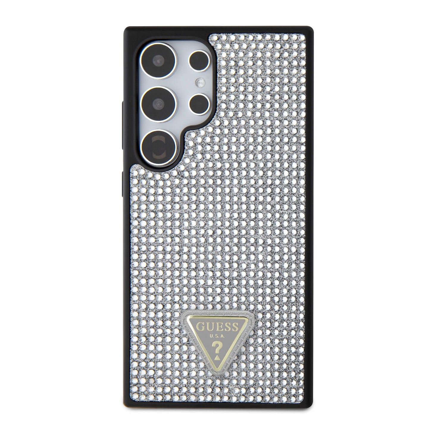Galaxy S24 Ultra Kılıf Guess Orjinal Lisanslı Taşlı Arka Yüzey Üçgen Logolu Kapak - Görsel 3