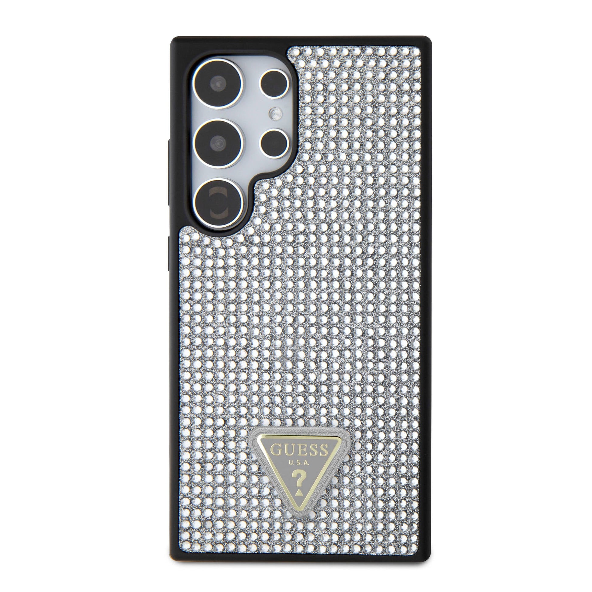 Galaxy S24 Ultra Kılıf Guess Orjinal Lisanslı Taşlı Arka Yüzey Üçgen Logolu Kapak - Görsel 3