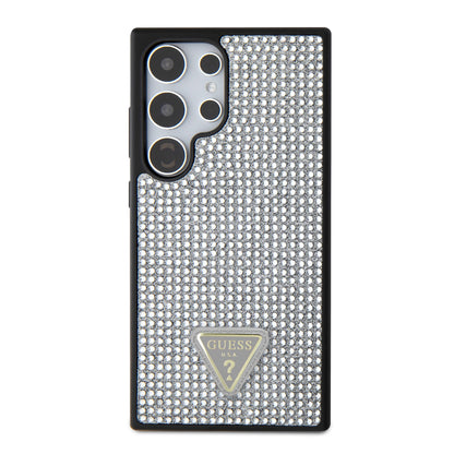 Galaxy S24 Ultra Kılıf Guess Orjinal Lisanslı Taşlı Arka Yüzey Üçgen Logolu Kapak - Görsel 3