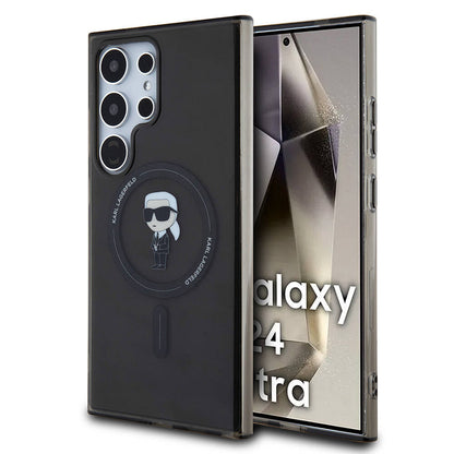 Galaxy S24 Ultra Kılıf Karl Lagerfeld Orjinal Lisanslı M-safe Şarj Özellikli Karl Head IML Baskılı Kapak