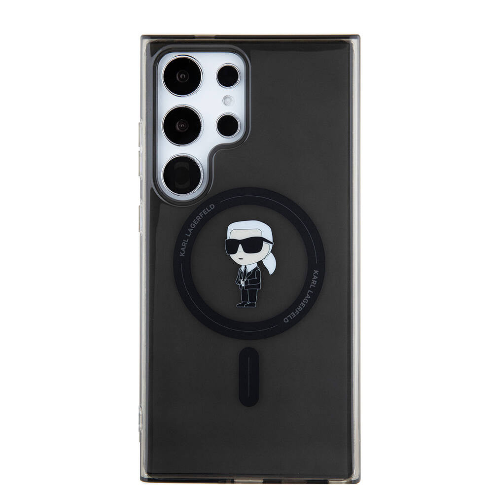 Galaxy S24 Ultra Kılıf Karl Lagerfeld Orjinal Lisanslı M-safe Şarj Özellikli Karl Head IML Baskılı Kapak - Görsel 2