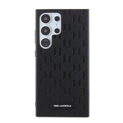 Galaxy S24 Ultra Kılıf Karl Lagerfeld Orjinal Lisanslı Saffiano Monogram Metal Logo Kapak - Görsel 3