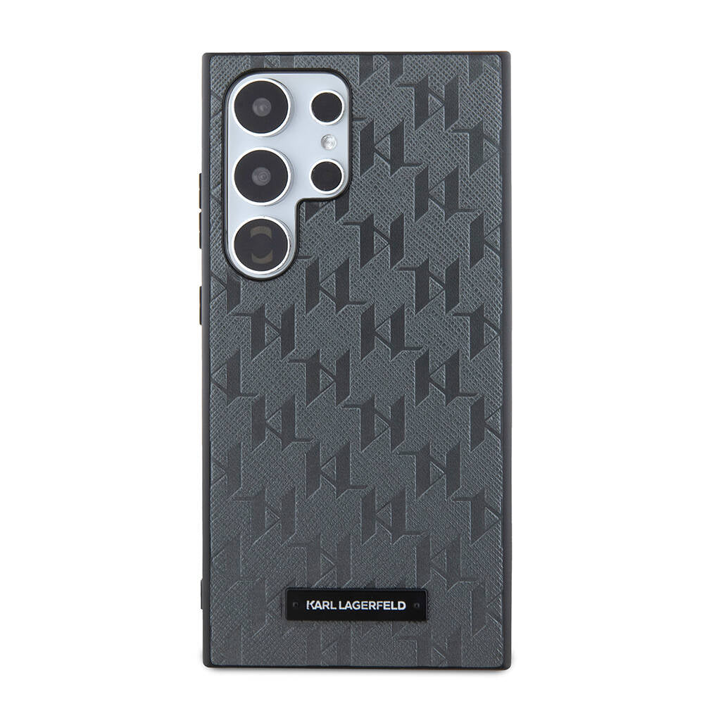 Galaxy S24 Ultra Kılıf Karl Lagerfeld Orjinal Lisanslı Saffiano Monogram Metal Logo Kapak - Görsel 2