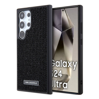 Galaxy S24 Ultra Kılıf Karl Lagerfeld Taşlı Metal Logo Orjinal Lisanslı Kapak