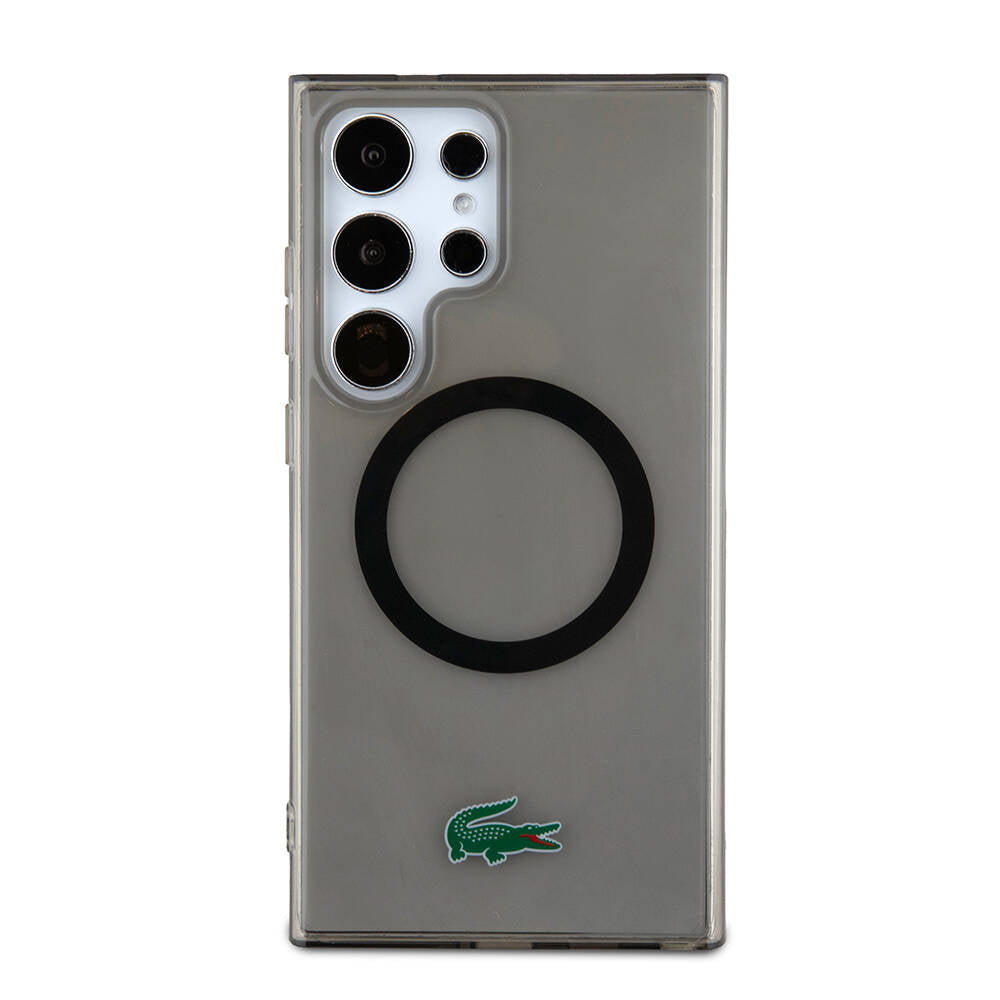 Galaxy S24 Ultra Kılıf Lacoste Orjinal Lisanslı M-safe Şarj Özellikli Transparan Timsah Logo Baskılı Kapak - Görsel 2