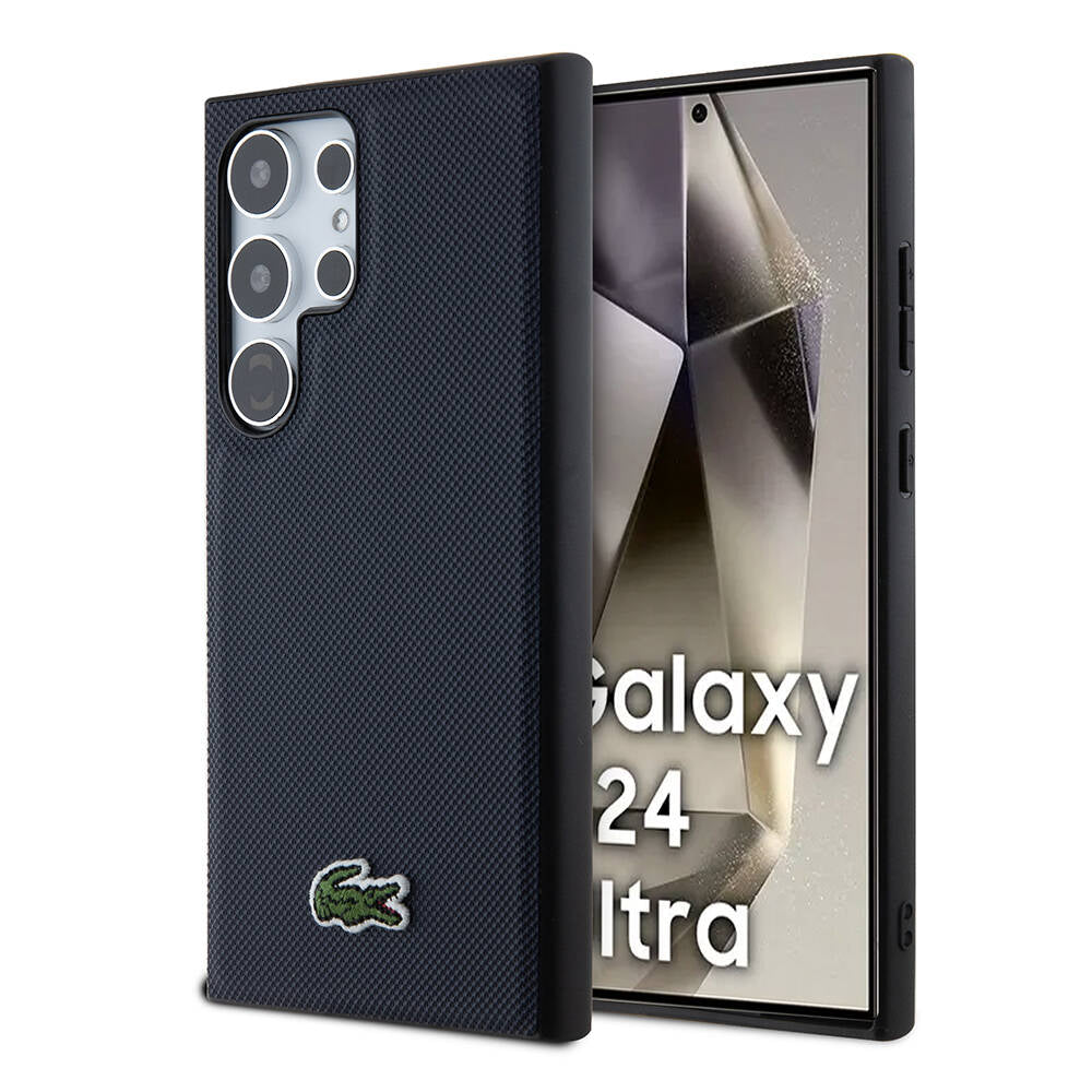 Galaxy S24 Ultra Kılıf Lacoste Orjinal Lisanslı PU Pike Desenli Arka Yüzey İkonik Timsah Dokuma Logolu Kapak - Görsel 4