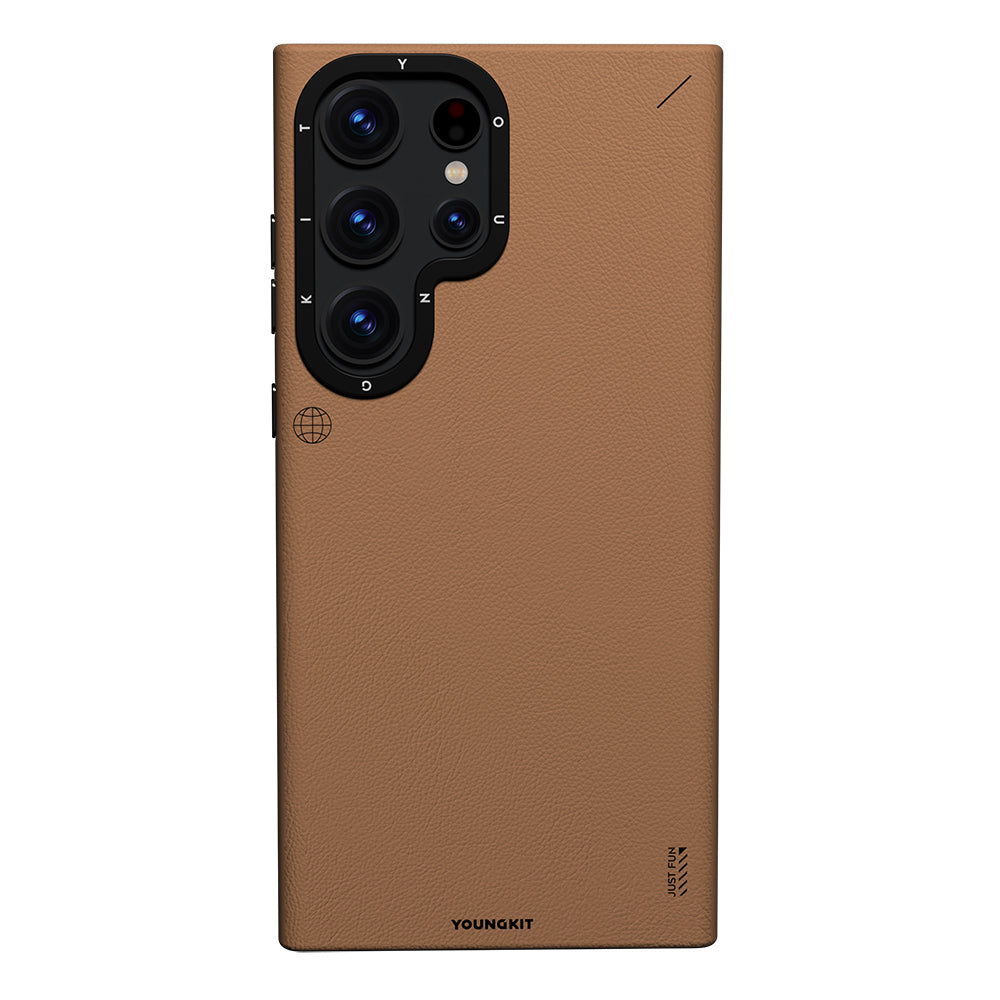 Galaxy S24 Ultra Kılıf M-safe Şarj Özellikli Basit Mat Deri Desenli Youngkit Tech Fashion Serisi Kapak - Görsel 3