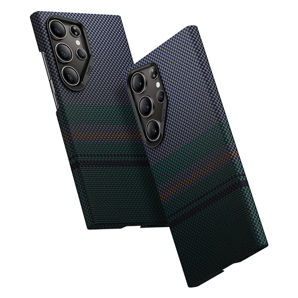 Galaxy S24 Ultra Kılıf M-safe Şarj Özellikli Karbon Fiber Tasarımlı Benks Aurora ArmorAir Kevlar Kapak - Görsel 2
