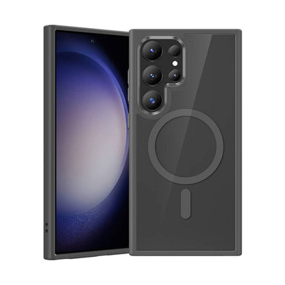 Galaxy S24 Ultra Kılıf M-safe Şarj Özellikli Şeffaf Arka Yüzey Benks MagClap TPU Çerçeve Kapak - Görsel 4