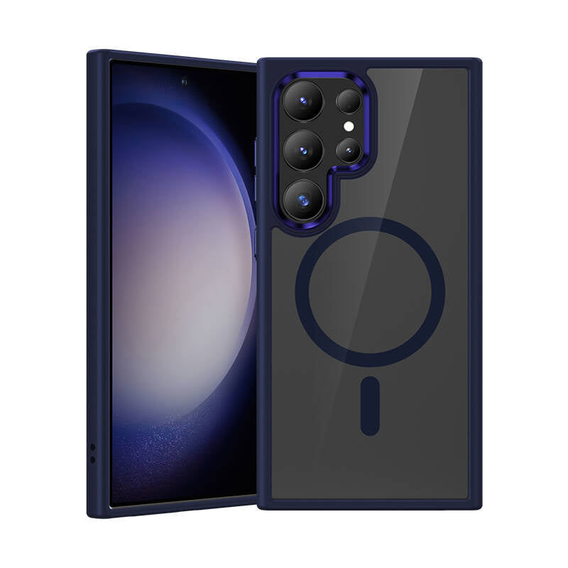 Galaxy S24 Ultra Kılıf M-safe Şarj Özellikli Şeffaf Arka Yüzey Benks MagClap TPU Çerçeve Kapak - Görsel 3