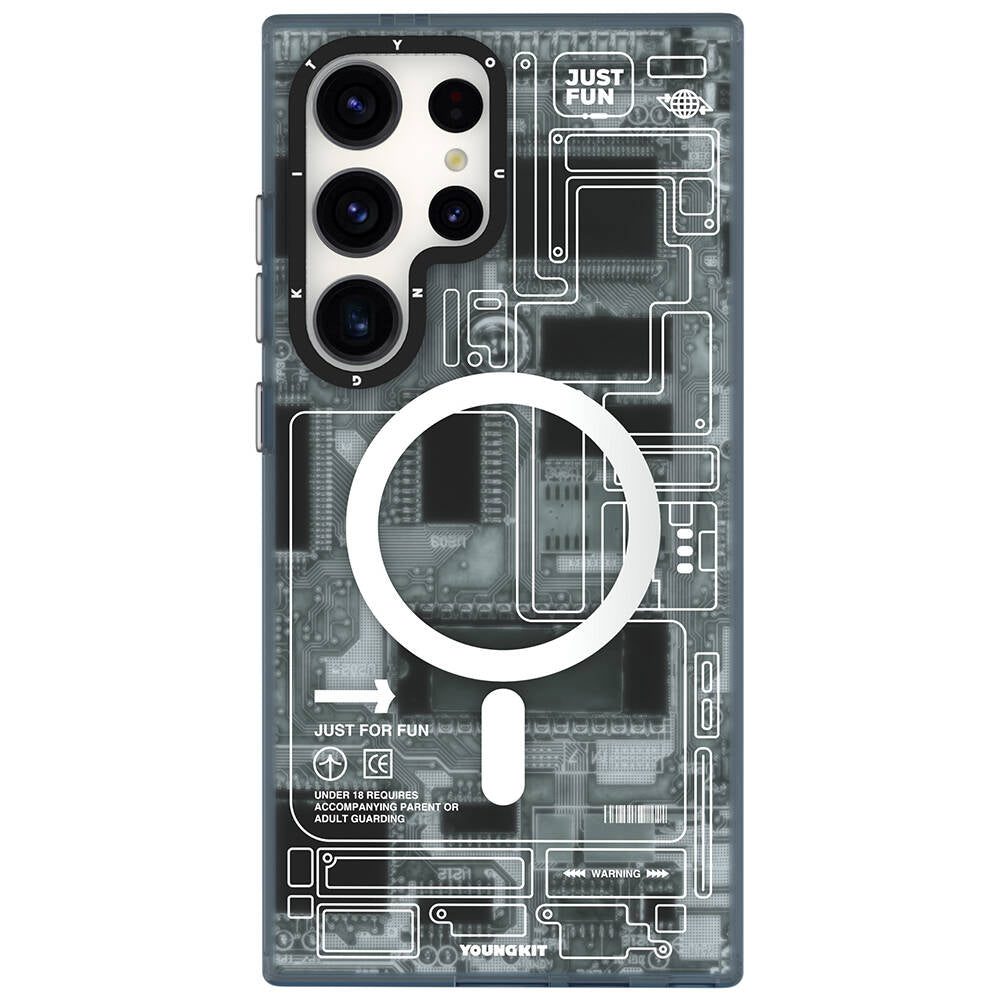 Galaxy S24 Ultra Kılıf M-safe Şarj Özellikli YoungKit Technology Serisi Kapak - Görsel 4