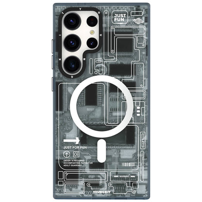 Galaxy S24 Ultra Kılıf M-safe Şarj Özellikli YoungKit Technology Serisi Kapak - Görsel 4