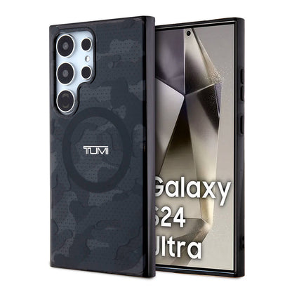 Galaxy S24 Ultra Kılıf TUMI Orjinal Lisanslı M-safe Şarj Özellikli Buzlanmış Saydam Ağ Kamuflajı Desenli Kapak