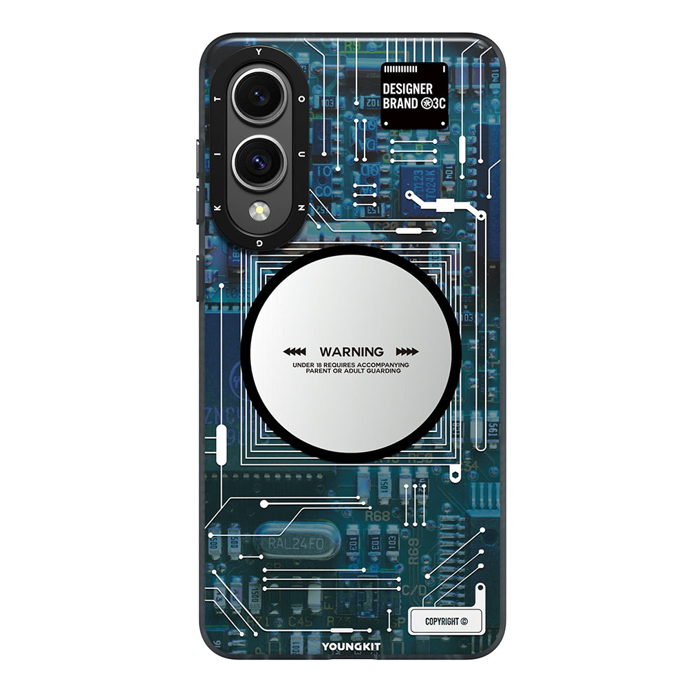 Galaxy S25 Edge Kılıf M-safe Şarj Özellikli Youngkit Technology Serisi Kapak - Görsel 2