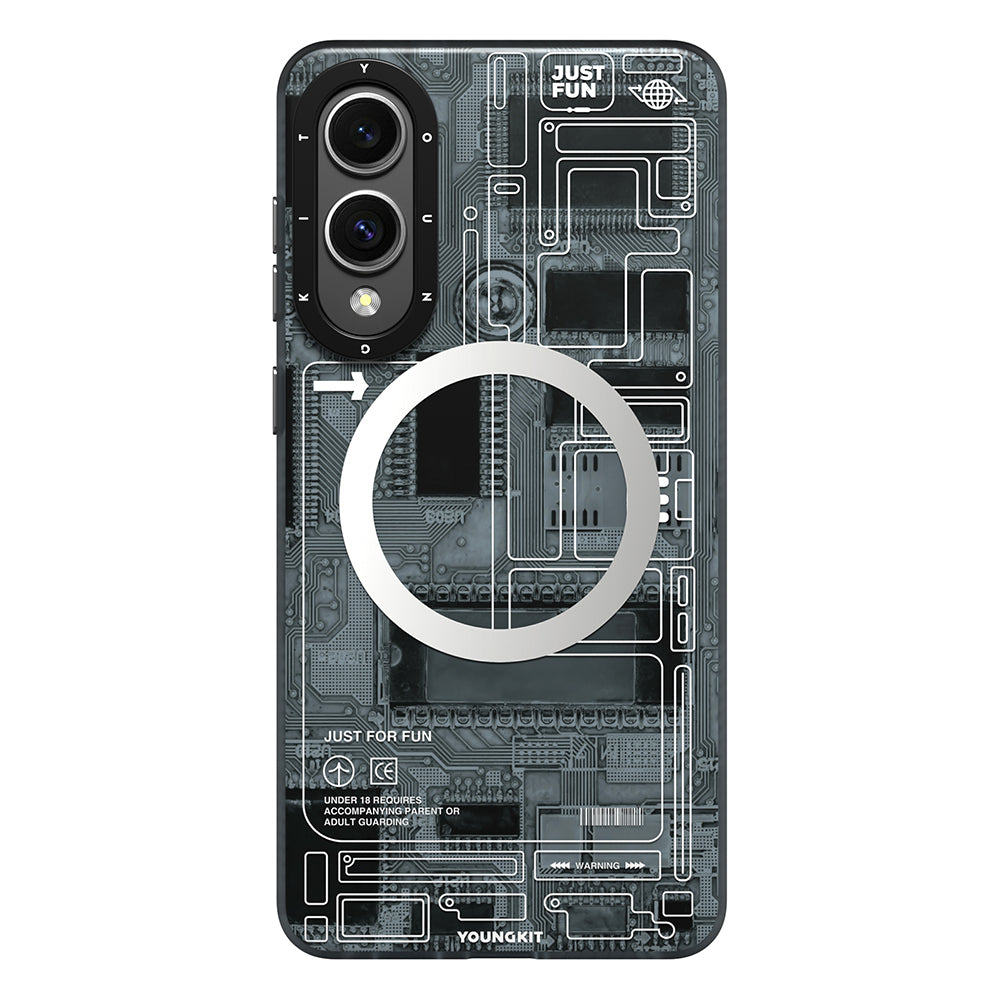 Galaxy S25 Edge Kılıf M-safe Şarj Özellikli Youngkit Technology Serisi Kapak - Görsel 3