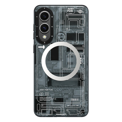 Galaxy S25 Edge Kılıf M-safe Şarj Özellikli Youngkit Technology Serisi Kapak - Görsel 3