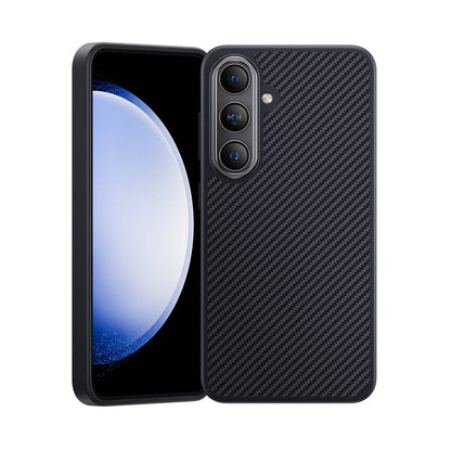Galaxy S25 Kılıf Karbon Fiber M-safe Şarj Özellikli Benks Hybrid ArmorPro 600D Kevlar Kapak - Görsel 2