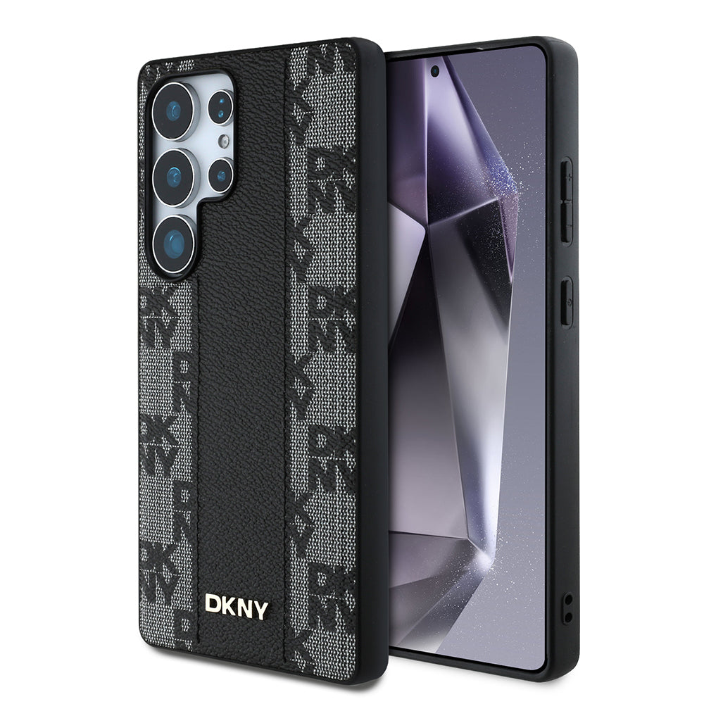 Galaxy S25 Ultra Kılıf DKNY Orjinal Lisanslı M-safe Şarj Özellikli 3D Yazılı Checkered Pattern Kapak - Görsel 2