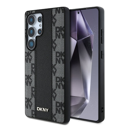 Galaxy S25 Ultra Kılıf DKNY Orjinal Lisanslı M-safe Şarj Özellikli 3D Yazılı Checkered Pattern Kapak - Görsel 2
