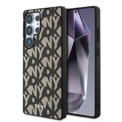 Galaxy S25 Ultra Kılıf DKNY Orjinal Lisanslı M-safe Şarj Özellikli 3D Yazılı Grid Pattern Kapak - Görsel 2