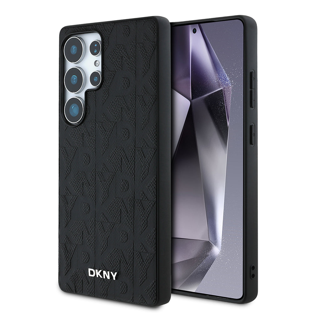 Galaxy S25 Ultra Kılıf DKNY Orjinal Lisanslı Magnetik PU Deri Grid Pattern Kapak - Görsel 2