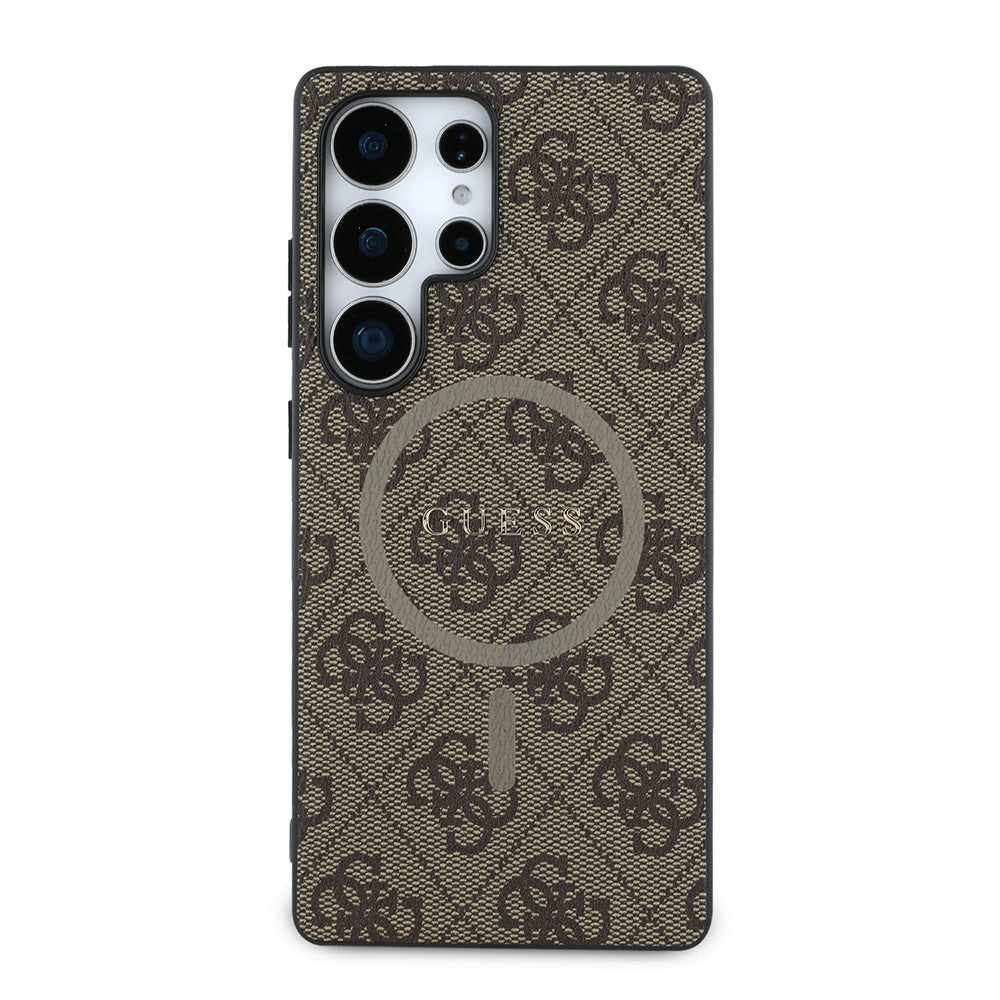 Galaxy S25 Ultra Kılıf Guess Orjinal Lisanslı M-safe Şarj Özellikli PU Halkalı 4G Desenli Yazı Logolu Kapak - Görsel 2