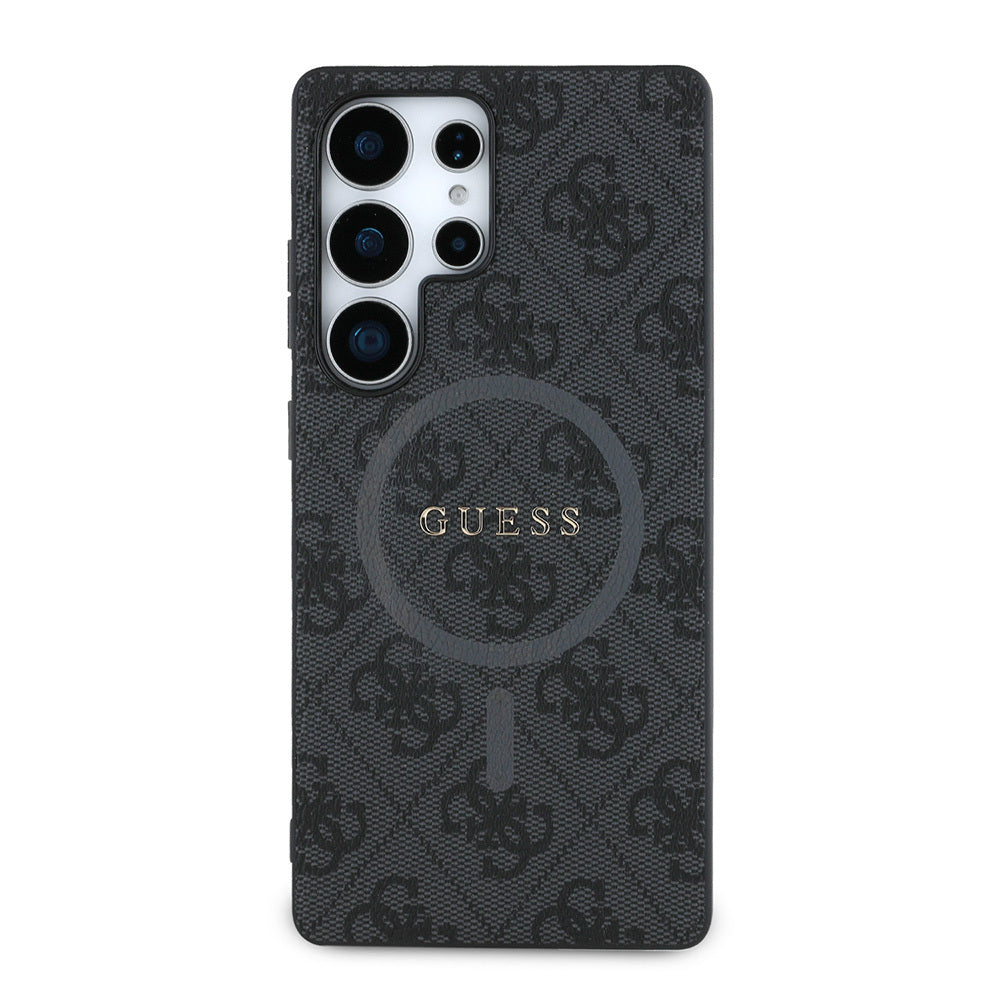 Galaxy S25 Ultra Kılıf Guess Orjinal Lisanslı M-safe Şarj Özellikli PU Halkalı 4G Desenli Yazı Logolu Kapak - Görsel 3