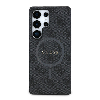 Galaxy S25 Ultra Kılıf Guess Orjinal Lisanslı M-safe Şarj Özellikli PU Halkalı 4G Desenli Yazı Logolu Kapak - Görsel 3