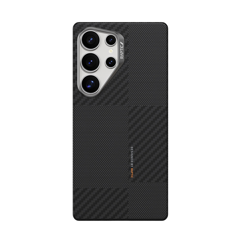 Galaxy S25 Ultra Kılıf M-safe Şarj Özellikli 600D Metal Kamera Çerçeveli Raptic Aramid Fiber Croxx Mondrian Serisi Kapak - Görsel 2