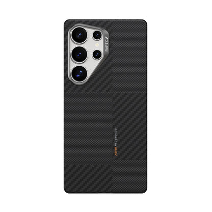 Galaxy S25 Ultra Kılıf M-safe Şarj Özellikli 600D Metal Kamera Çerçeveli Raptic Aramid Fiber Croxx Mondrian Serisi Kapak - Görsel 2