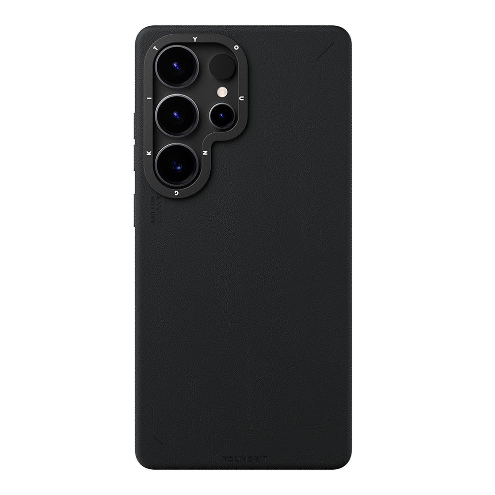 Galaxy S25 Ultra Kılıf M-safe Şarj Özellikli Basit Mat Deri Desenli Youngkit Tech Fashion Serisi Kapak