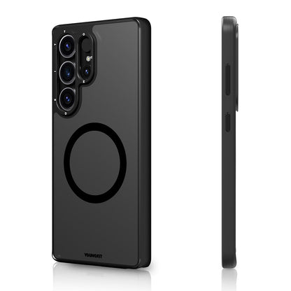 Galaxy S25 Ultra Kılıf M-safe Şarj Özellikli Cam Arka Yüzey TPU Youngkit Gemstone Serisi Kapak