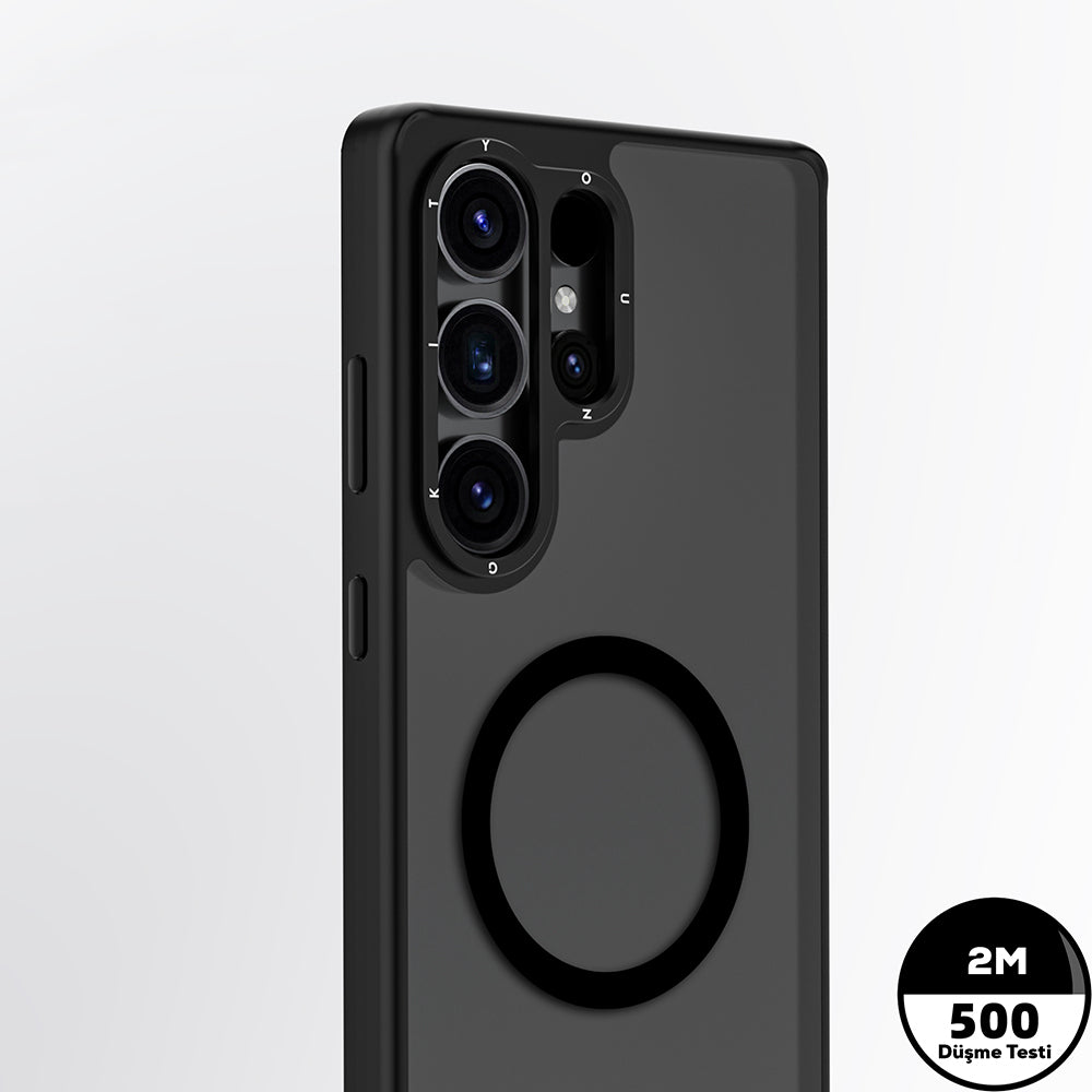 Galaxy S25 Ultra Kılıf M-safe Şarj Özellikli Cam Arka Yüzey TPU Youngkit Gemstone Serisi Kapak - Görsel 9