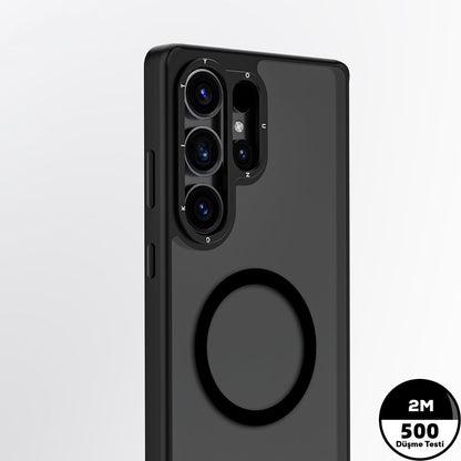 Galaxy S25 Ultra Kılıf M-safe Şarj Özellikli Cam Arka Yüzey TPU Youngkit Gemstone Serisi Kapak - Görsel 9
