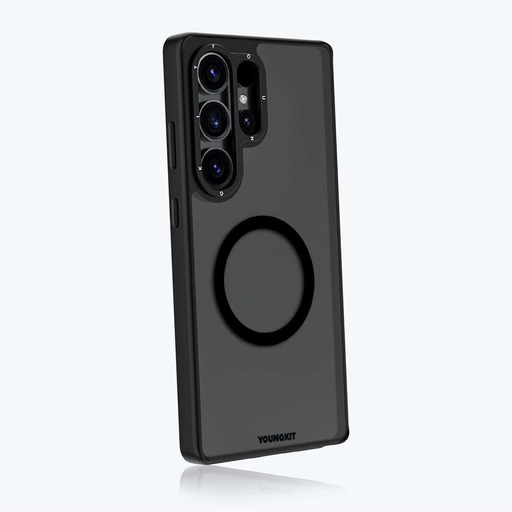 Galaxy S25 Ultra Kılıf M-safe Şarj Özellikli Cam Arka Yüzey TPU Youngkit Gemstone Serisi Kapak - Görsel 8
